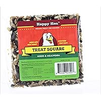 (Case of 6) Happy Hen Treats 6-Ounce. Square-Mealworm and Seed, 4.25 x 4.25 x 1.25 Inches