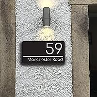 Personalized Acrylic House Number Outdoor Sign - Customized Address Plate for Home, Apartment, Hotel, Shop - Stylish, Weatherproof, Easy to Install - Enhance Curb Appeal
