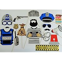18 Police Photo Booth Party Props Law Enforcement