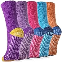 SDBING Non Slip Socks Fuzzy Socks with Grips for Women Hospital Socks with Grips for Women Slipper Socks