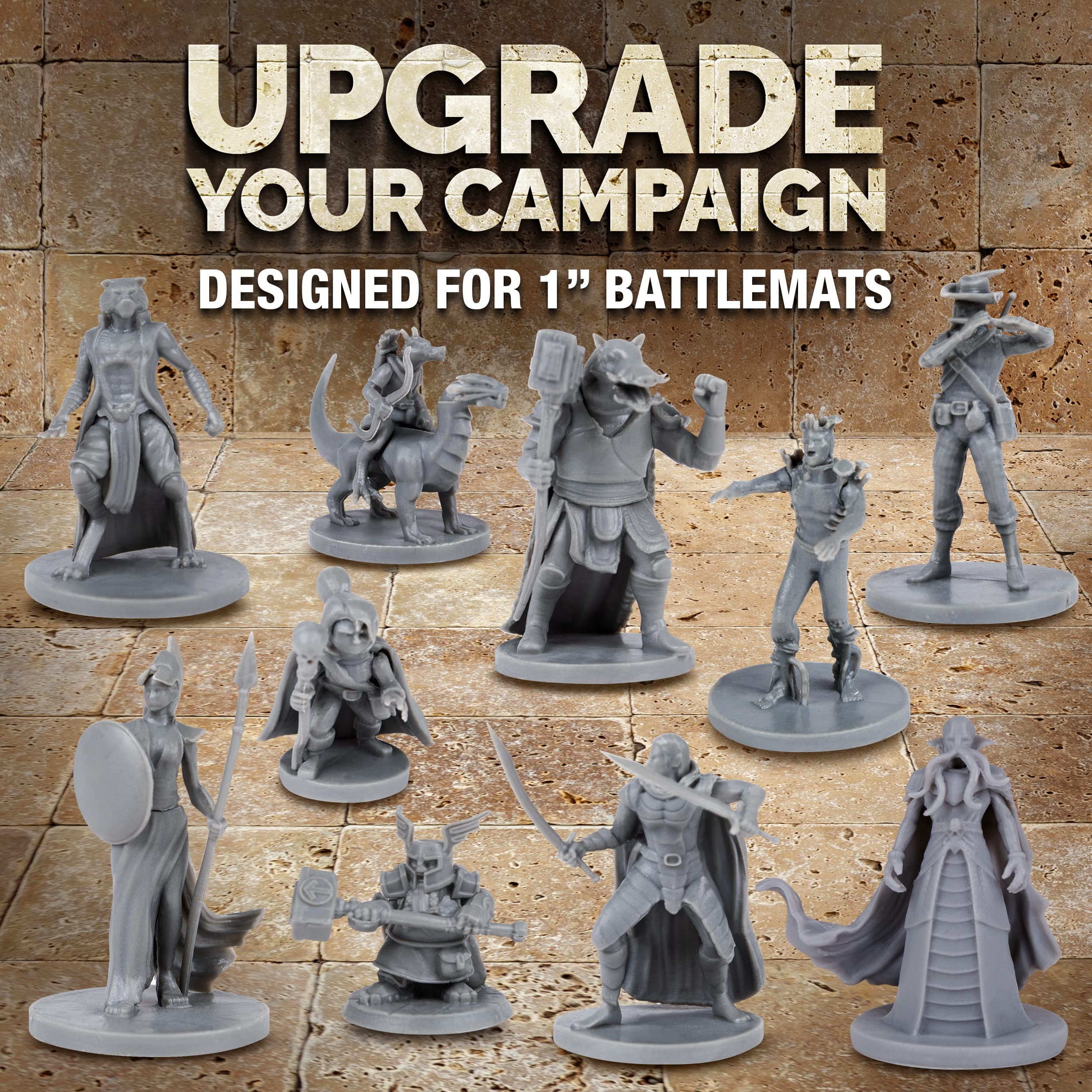 Path Gaming 40 Fantasy Tabletop Miniatures for Dungeons and Dragons . 28MM  Scaled 10 Unique Designs, Bulk Unpainted