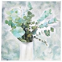 Stupell Industries Sage Green Painterly Eucalyptus in White Vase Wall Art, 12 x 12, Multi-Color