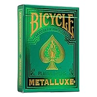 Bicycle Metalluxe Green Playing Cards - Premium Metal Foil Finish - Poker Size