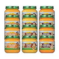 Earth's Best Organic Stage 2 Baby Food, Protein Jars Variety Pack, 4 oz (Pack of 12)