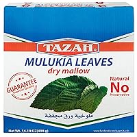 Tazah Premium Dry Mallow Leaves 14.1oz Molokhia Leaves Egyptian Dried Mulukhiyah 400g Box
