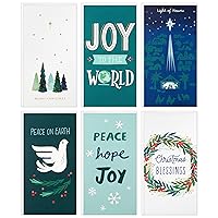 Hallmark Money and Gift Card Holder Christmas Card Assortment (36 Cards and Envelopes) Blue and Green, Peace, Hope, Joy
