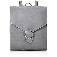 Aimon ZFER-001-GL-FF Women's Adult Rucksack, Leather Bag, Shoulder Bag, Gray, One Size