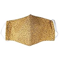 Cotton Cloth Face Covering Fabric Washable Reusable Pollution Dust Shield - Gold Floral