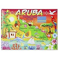 Aruba Map Caribbean Fridge Collector's Souvenir Magnet NewDesign 2.5