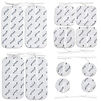 12 axion TENS Unit Electrode Pads - Replacement Pads with 2mm Pin Connector Lead Wire for TENS Machines and Muscle Stimulators | Reusable Self-Adhesive Rectangular Medical Electrodes