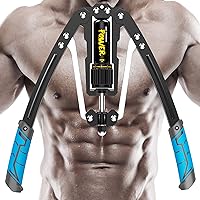 Chest Expander Arm Exercise Equipment,New Hydraulic Power Twister Spin Button 10 Gears Adjustable 22-440lbs,Thickened Carbon Steel, Handle Wear-Resistant Non-Slip PU Soft Rubber