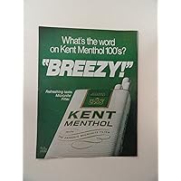 Kent Menthol micronite filter Cigarettes,1971 print ad (Breezy.) Orinigal Magazine Print Art.