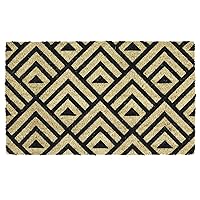 Natural Coir Geometric Modern Outdoor Door Mat, Front Porch Décor, 17x29, Tri Decco