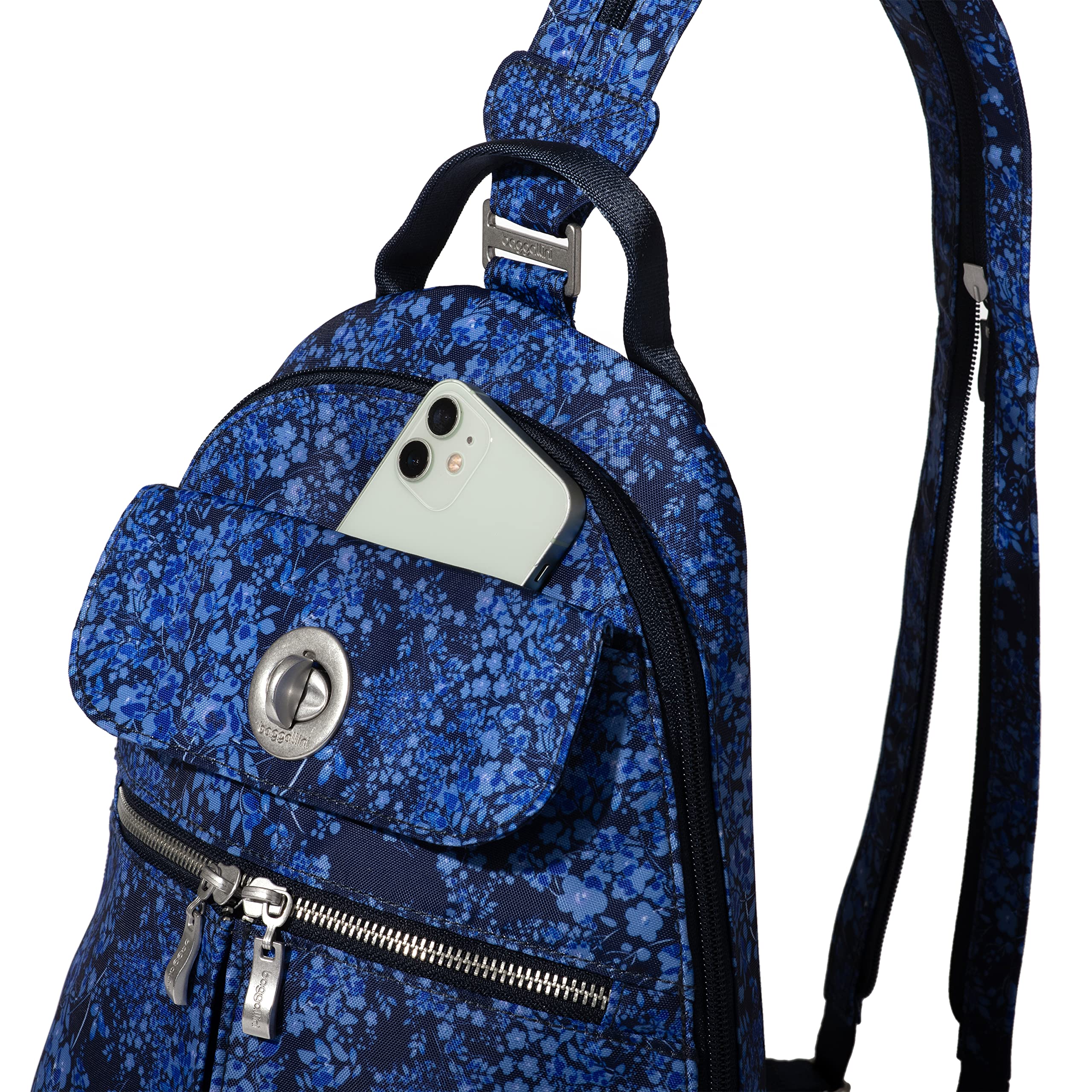 Baggallini Naples Convertible Backpack Ink Hydrangea One Size