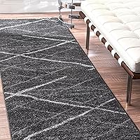 Thigpen Contemporary Area Rug - 2x6 Runner Rug Modern/Contemporary Charcoal/Grey Rugs for Living Room Bedroom Dining Room Entryway Hallway Kitchen