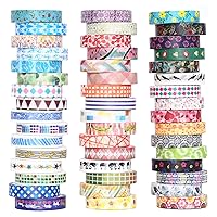 8mm Wide Bullet Journal Supplies Skinny Masking Tape Decorative for Arts Scrapbook Card/Gift Wrapping Floral Washi Tape Set 30 Rolls 