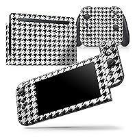 Compatible with Nintendo Switch Console + Joy-Con - Skin Decal Protective Scratch-Resistant Removable Vinyl Wrap Cover - Black and White Houndstooth Pattern