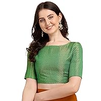 Aashita Creations Jacquard Parakeet Green Color Saree Blouse for Women_1072