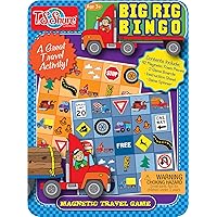 Bendon TS Shure Big Rig Trucks Bingo Games Mini Magnetic Activity Tin with Spinner and Foam Magnet Sheet 50523