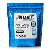 Built Collagen Peptides Powder - Collagen Powder - Hair, Skin, Nails, and Joint Support - Type I & III Grass-Fed Collagen Supplements for Women and Men - 16oz Bag - (Unflavored)
