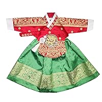 Hanbok Girl Baby Korea Traditional Clothing Set First Birthday Party 100th Days Baikil 1-15 Ages Gold Print DDG216