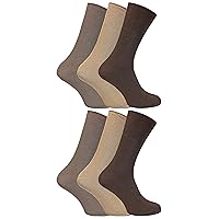 6 Pack Mens 100% Cotton Non Binding Loose Top Lightweight Ribbed Dress Socks