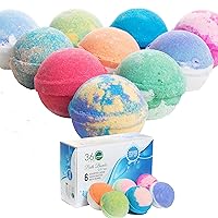 Bath Bombs Gift Set 6 Large USA made -Made with Essential Oil -All Natural Organic Bath Fizzies- Gift ready box - Aromatherapy Organic Bath Bomb for Women Men and Kids - Gift ready box