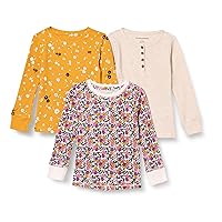 Amazon Essentials Girls and Toddlers' Long-Sleeve Knit Thermal T-Shirt, Pack of 3