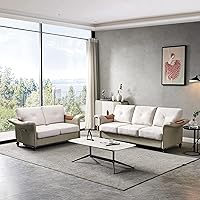 Living Room Piece Sets, Modern Upholstered Couch Furniture, Including 3 Sofa and Loveseat, 5 Seater（2+3 Sectional）, Brown