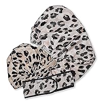 Kitsch Microfiber Spa Headband for Washing Face | Holiday Gift Microfiber Hair Towel for Drying Wet Hair | and Waterproof | Reusable Luxury Shower Cap | Cleanse Bundle (Leopard)