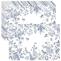 100 Pcs Paper Placemats Disposable Placement Mats for Dining Table Bulk Placemats Holiday Dinner Table Setting Bridal Shower Wedding Party Decoration, 10 x 14 Inch (Garden)