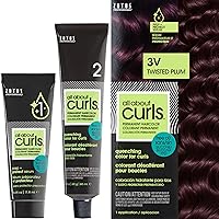 3V Twisted Plum (Medium Brown - Violet-Red Undertone) Permanent Hair Color (Prep + Protect Serum & Hair Dye for Curly Hair) - 100% Grey Coverage, Nourished & Radiant Curls