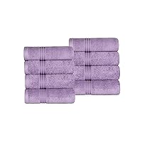 Superior Egyptian Cotton 8-Piece Hand Towel Set, Towel Basics for Quick Dry, Absorbent Small Towels, Facial, Spa, Kitchen, Bathroom Essentials, Apartment, Guest Bath, Soft, Washcloth, Royal Purple