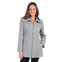 Fleet Street Ltd. Women's Full Zip Front Wool Blend Tweed Jacket