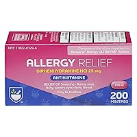 Antihistamine Allergy Relief with Diphenhydramine | Allergy Medicine | Easy-to-Swallow Small Tablet Size Allergy Relief | Common Cold & Respiratory Allergy Medication (200 Count)