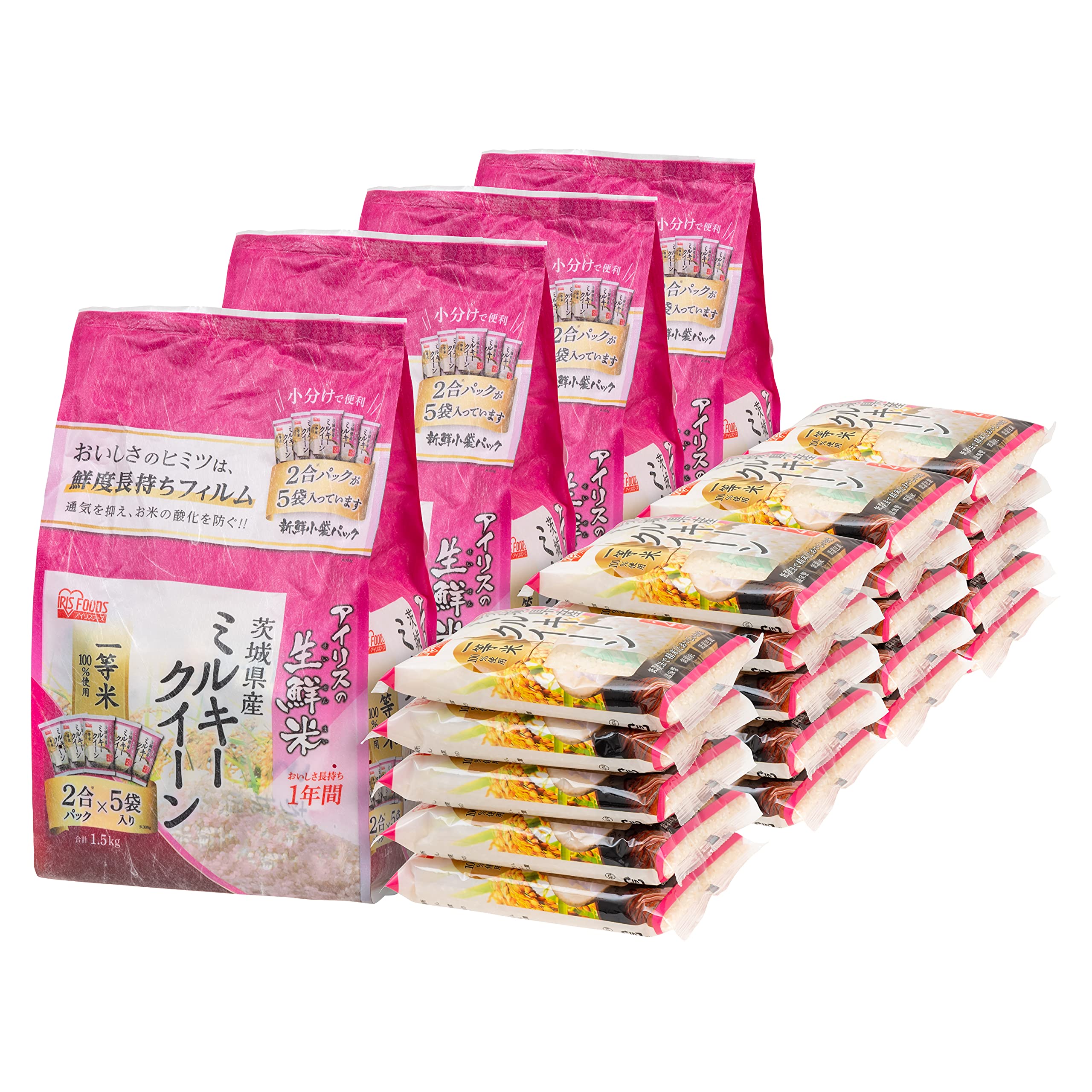 IRIS USA, Inc. Milky Queen From Ibaraki, Japanese Premium Short Grain White Rice, Product Of Japan, 3 Lbs., 4 Pack, 13.2 Lb