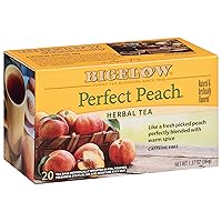 Bigelow Tea Perfect Peach Herbal Tea, Caffeine Free, 20 Count (Pack of 6), 120 Total Tea Bags