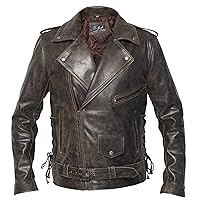 Distressed Brando Retro Vintage Cowhide Leather Jacket