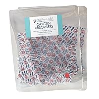 100 Pack - 200cc Oxygen Absorber Packs - Food Grade - Non-Toxic - Food Preservation - Long-Term Food Storage Guide Included