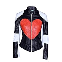 Smart Range Women's Kylie Heart Time bomb Biker Motorcycle Leather Jacket 1067