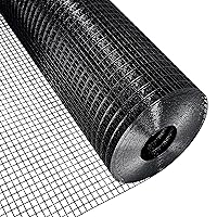Black Hardware Cloth 1/2 Inch 36 in x 50 ft 19 Gauge PVC Coating Wire Mesh Rolls Vinyl Coated Welded Chicken Wire Fencing for Home and Garden Fence and Home Improvement Project