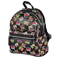 INTIMO, MTV Music Television 80's Logo Tossed Print Zippered Mini Small Backpack Bag