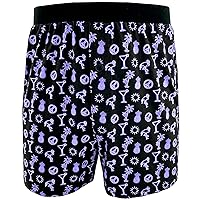 Men's Soft Stretchy Relaxed Fit Patterned Cotton Jersey Knit Sleep Pajama Shorts