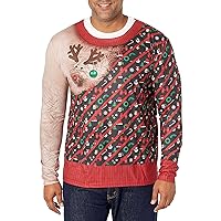 Men's 3D Photo-Realistic Naughty Ugly Christmas Sweater Long Sleeve T-Shirt
