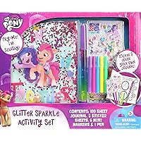 Tara Toys - My Little Pony Glitter Sparkle Activity Set - Unleash Creativity with Stickers, Coloring, and More, Portable Playset Holiday Gift for Kids, Designed for Fun and Learning, for Kids Ages 3+