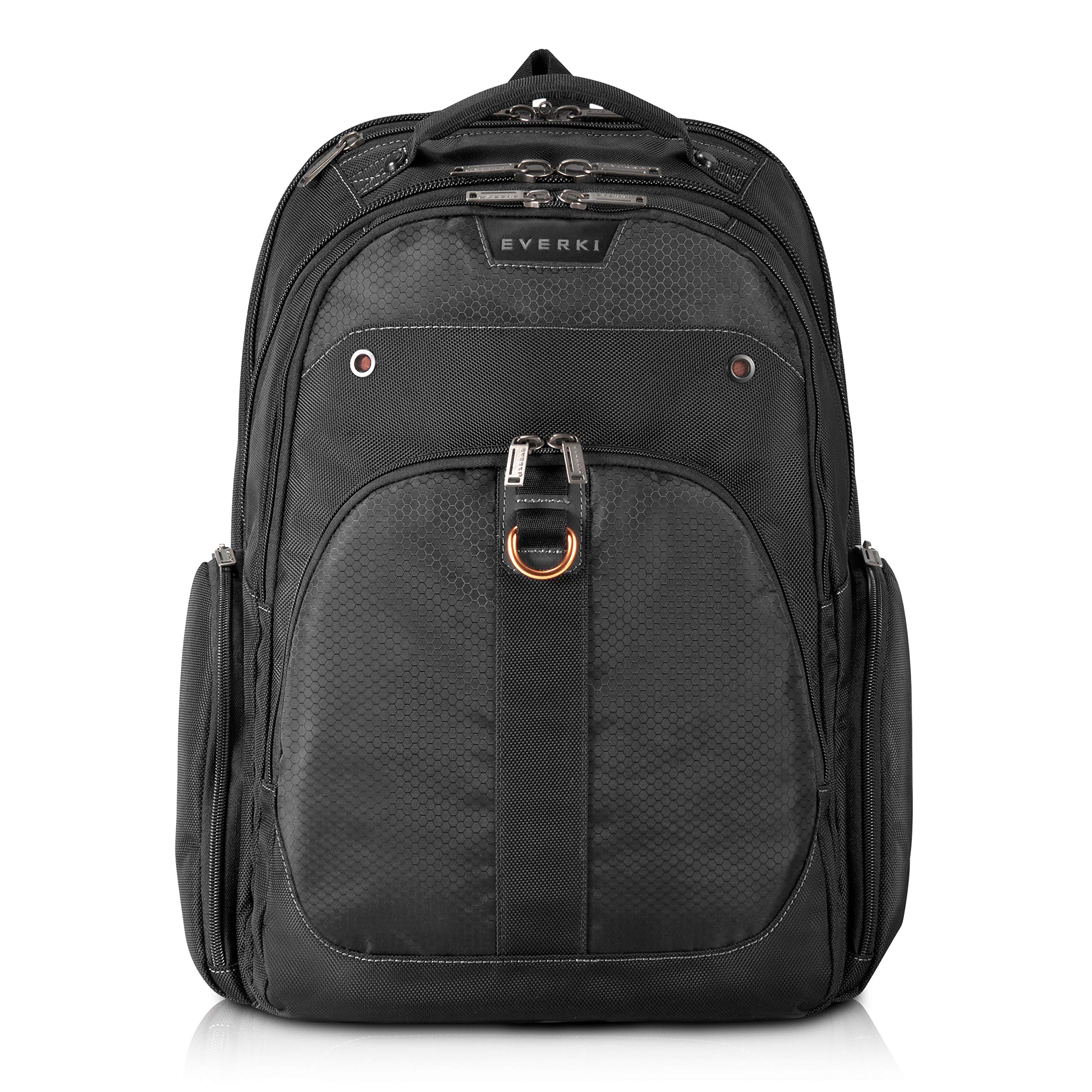 EVERKI Atlas Travel Friendly Laptop Backpack, 11-Inch to 15.6-Inch Adaptable Compartment (EKP121S15), Black