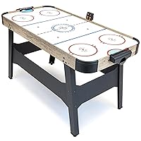 GoSports 54 Inch Air Hockey Arcade Table for Kids & Adults - Includes 2 Pushers, 3 Pucks, AC Motor, and LED Scoreboard - Oak or Black