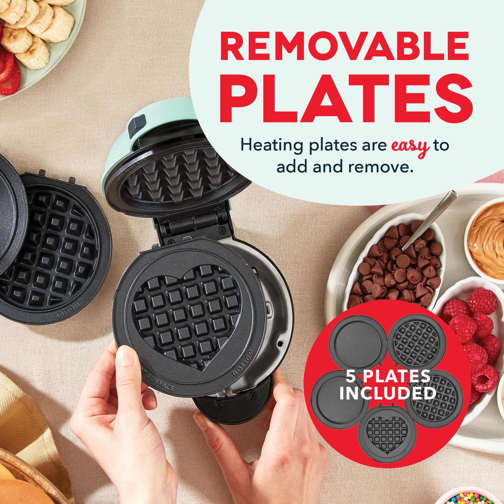 Multi-Plate Mini Maker with Removable Plates and Storage Case