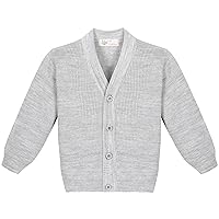 Lilax Little Boys Basic Long Sleeve V-Neck Classic Knit Cardigan Sweater
