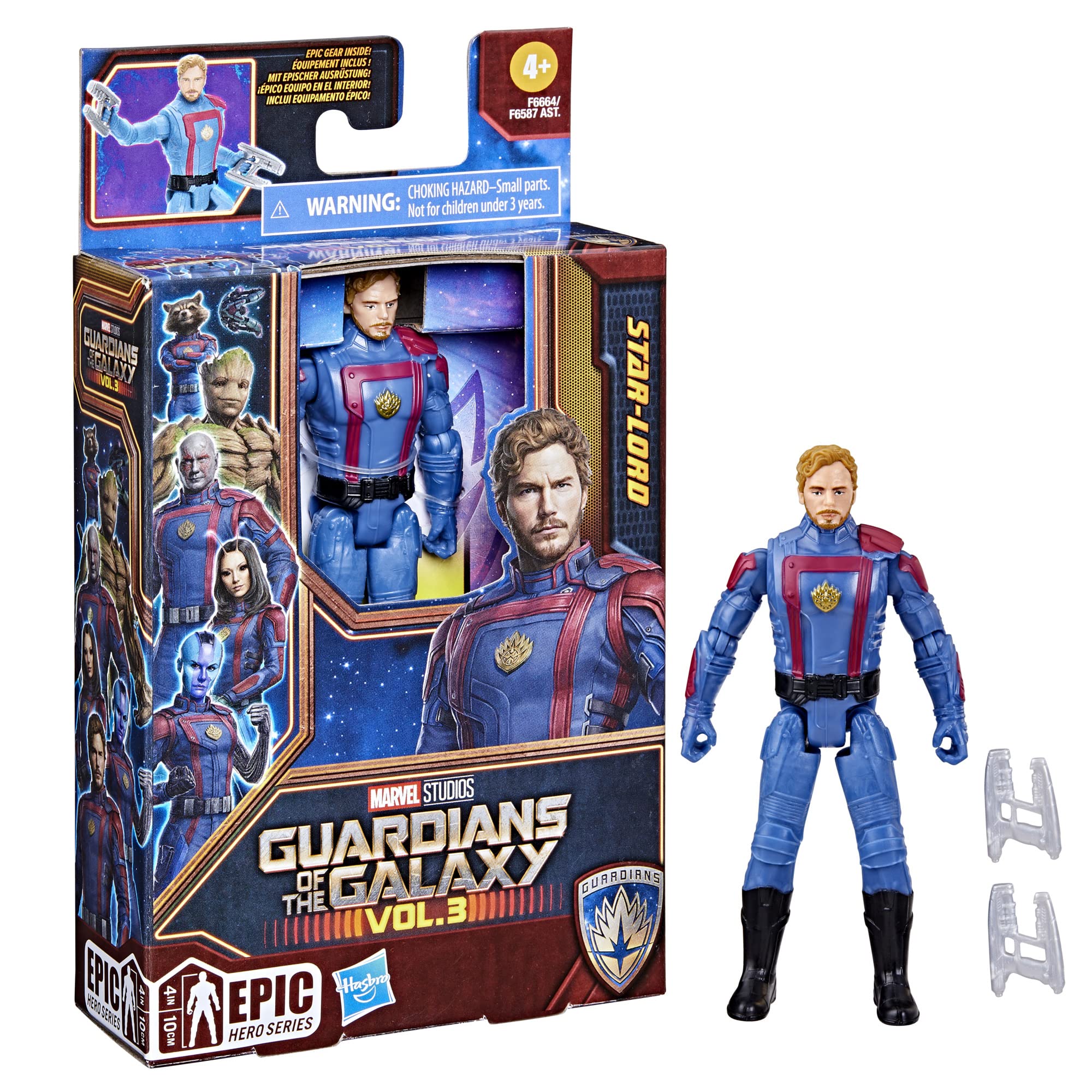 Marvel Hasbro Studios’ Guardians of The Galaxy Vol.3 Star-Lord Action Figure,Epic Hero Series,Super Hero Toys for Kids Ages 4 and Up,Toys